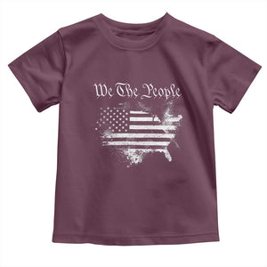 We The People Toddler T Shirt Vintage Grunge American Flag 4th of July 1776 TS14 Maroon Print Your Wear
