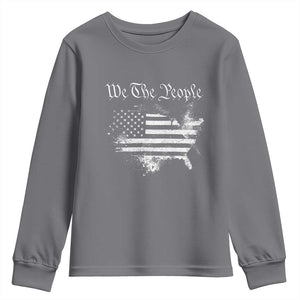 We The People Youth Sweatshirt Vintage Grunge American Flag 4th of July 1776 TS14 Charcoal Print Your Wear