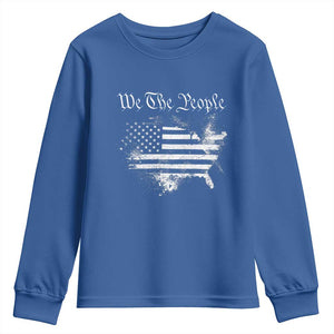 We The People Youth Sweatshirt Vintage Grunge American Flag 4th of July 1776 TS14 Royal Blue Print Your Wear