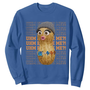 Funny Burnt Peanut Goop Sweatshirt Uhm Excuse Me TS14 Royal Blue Print Your Wear