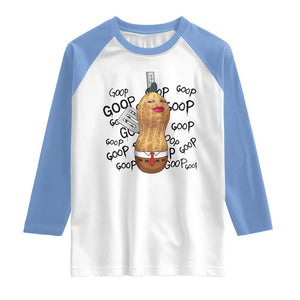 Funny Burnt Peanut Raglan Shirt Goop Bungulato Homage TS14 White Carolina Blue Print Your Wear