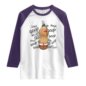 Funny Burnt Peanut Raglan Shirt Goop Bungulato Homage TS14 White Purple Print Your Wear