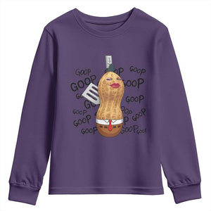 Funny Burnt Peanut Youth Sweatshirt Goop Bungulato Homage TS14 Purple Print Your Wear