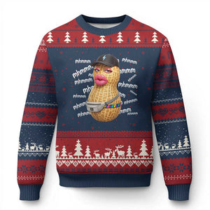 Funny Burnt Peanut Goop Ugly Christmas Sweater Mhmmm Goop Bungulato TS14 Navy Red Print Your Wear