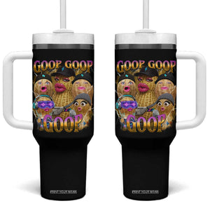 Funny Burnt Peanut Goop Tumbler With Handle Bungulato 90s Bootleg Meme Trendy TS14 One Size: 40 oz Black Print Your Wear
