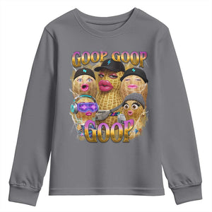 Funny Burnt Peanut Goop Youth Sweatshirt Bungulato 90s Bootleg Meme Trendy TS14 Charcoal Print Your Wear