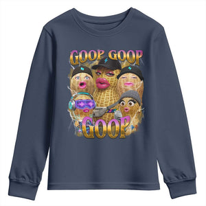 Funny Burnt Peanut Goop Youth Sweatshirt Bungulato 90s Bootleg Meme Trendy TS14 Navy Print Your Wear