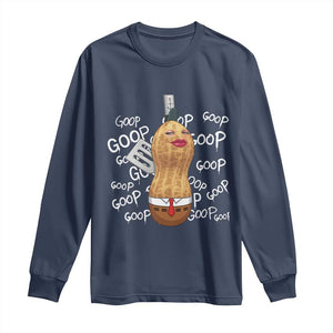 Funny Burnt Peanut Bungulator Long Sleeve Shirt Mhmmm Goop Goop TS14 Navy Print Your Wear