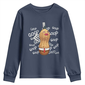 Funny Burnt Peanut Bungulator Youth Sweatshirt Mhmmm Goop Goop TS14 Navy Print Your Wear