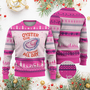 Oyster Club Ugly Christmas Sweater Retro Summer Beach Vacation Gift TS14 Hot Pink Print Your Wear