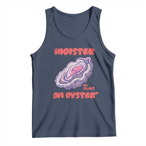 Moister Than An Oyster Tank Top Funny Inappropriate Adult Humor TS14 Navy Print Your Wear