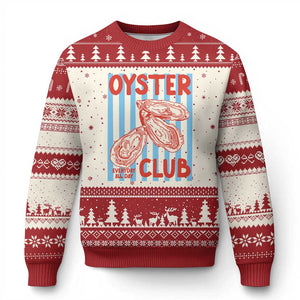 Oyster Club Ugly Christmas Sweater Coastal Girls Trip Beach Vacation Gift TS14 Beige Red Print Your Wear
