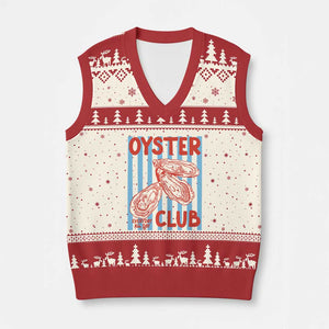 Oyster Club V-Neck Knit Sweater Vest Coastal Girls Trip Beach Vacation Gift TS14 Beige Red Print Your Wear