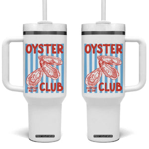 Oyster Club Tumbler With Handle Coastal Girls Trip Beach Vacation Gift TS14 One Size: 40 oz White Print Your Wear