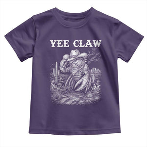 Yee Claw Lobster Toddler T Shirt Funny Crawfish Western Meme TS14 Purple Print Your Wear