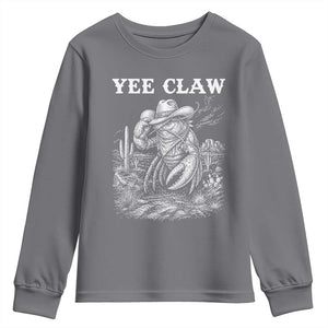 Yee Claw Lobster Youth Sweatshirt Funny Crawfish Western Meme TS14 Charcoal Print Your Wear