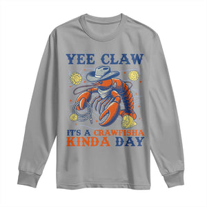 Yee Claw Lobster Long Sleeve Shirt It's a Crawfish Kinda Day Summer Beach Vaction Gift TS14 Sport Gray Print Your Wear