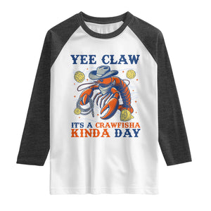 Yee Claw Lobster Raglan Shirt It's a Crawfish Kinda Day Summer Beach Vaction Gift TS14 White Heather Charcoal Print Your Wear