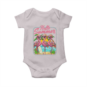 Summer Flamingo Pink Baby Onesie Tropical Palm Tree Beach Vacation TS14 Ice Gray Print Your Wear