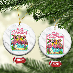 Summer Flamingo Pink Ceramic Ornament Tropical Palm Tree Beach Vacation TS14 1pc White Marble Print Your Wear