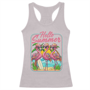 Summer Flamingo Pink Racerback Tank Top Tropical Palm Tree Beach Vacation TS14 Ice Gray Print Your Wear