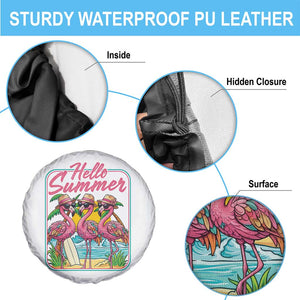 Summer Flamingo Pink Spare Tire Cover Tropical Palm Tree Beach Vacation TS14 Print Your Wear