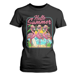 Summer Flamingo Pink T Shirt For Women Tropical Palm Tree Beach Vacation TS14 Black Print Your Wear