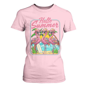 Summer Flamingo Pink T Shirt For Women Tropical Palm Tree Beach Vacation TS14 Light Pink Print Your Wear