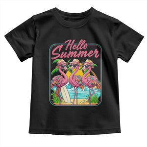 Summer Flamingo Pink Toddler T Shirt Tropical Palm Tree Beach Vacation TS14 Black Print Your Wear