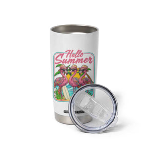 Summer Flamingo Pink Tumbler Cup Tropical Palm Tree Beach Vacation TS14 Print Your Wear