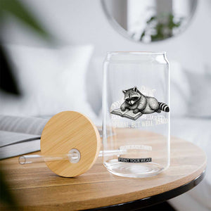 Feral But Well Read Glass Can Funny Raccoon Reading Book Lover TS14 Print Your Wear