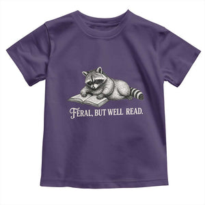 Feral But Well Read Toddler T Shirt Funny Raccoon Reading Book Lover TS14 Purple Print Your Wear