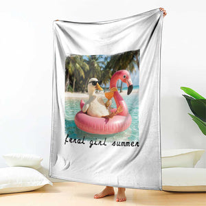 Feral Girl Summer Throw Blanket Silly Goose Summer Beach Meme TS14 Print Your Wear