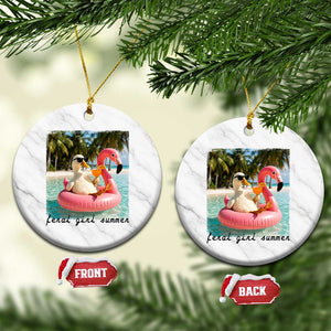 Feral Girl Summer Ceramic Ornament Silly Goose Summer Beach Meme TS14 1pc White Marble Print Your Wear