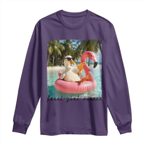 Feral Girl Summer Long Sleeve Shirt Silly Goose Summer Beach Meme TS14 Purple Print Your Wear