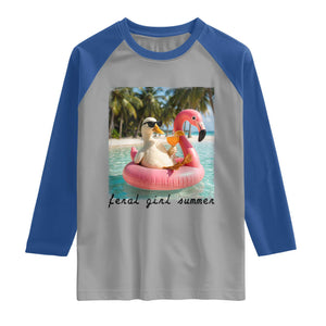 Feral Girl Summer Raglan Shirt Silly Goose Summer Beach Meme TS14 Sport Gray Royal Print Your Wear