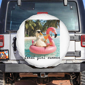 Feral Girl Summer Spare Tire Cover Silly Goose Summer Beach Meme TS14 No hole White Print Your Wear