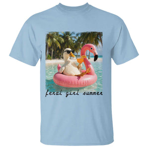 Feral Girl Summer T Shirt Silly Goose Summer Beach Meme TS14 Light Blue Print Your Wear