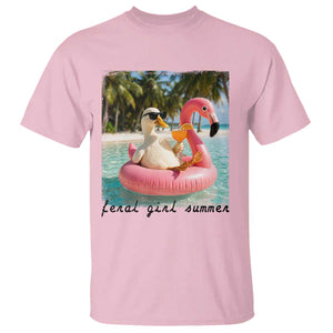 Feral Girl Summer T Shirt Silly Goose Summer Beach Meme TS14 Light Pink Print Your Wear