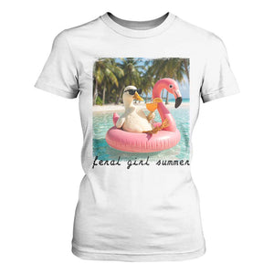 Feral Girl Summer T Shirt For Women Silly Goose Summer Beach Meme TS14 White Print Your Wear