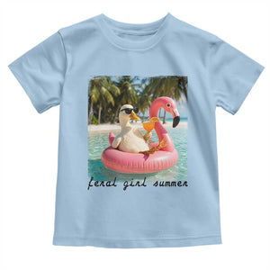 Feral Girl Summer Toddler T Shirt Silly Goose Summer Beach Meme TS14 Light Blue Print Your Wear