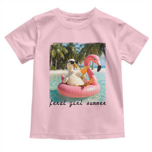 Feral Girl Summer Toddler T Shirt Silly Goose Summer Beach Meme TS14 Light Pink Print Your Wear
