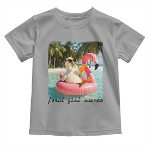 Feral Girl Summer Toddler T Shirt Silly Goose Summer Beach Meme TS14 Sport Gray Print Your Wear
