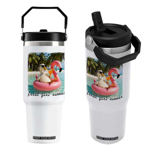 Feral Girl Summer Flip Straw Tumbler Silly Goose Summer Beach Meme TS14 One Size: 30 oz White Print Your Wear