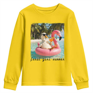 Feral Girl Summer Youth Sweatshirt Silly Goose Summer Beach Meme TS14 Daisy Print Your Wear