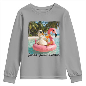 Feral Girl Summer Youth Sweatshirt Silly Goose Summer Beach Meme TS14 Sport Gray Print Your Wear