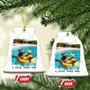 I Live Here Now Raccoon Ceramic Ornament Funny Summer Vacation Meme TS14 Print Your Wear