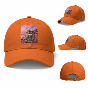 Feral Girl Summer Baseball Cap Funny Raccoon Summer Beach Meme TS14 Baseball Cap Universal Fit Orange Print Your Wear