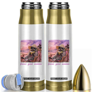 Feral Girl Summer Bullet Tumbler Funny Raccoon Summer Beach Meme TS14 White Print Your Wear