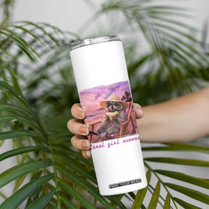Feral Girl Summer Skinny Tumbler Funny Raccoon Summer Beach Meme TS14 Print Your Wear